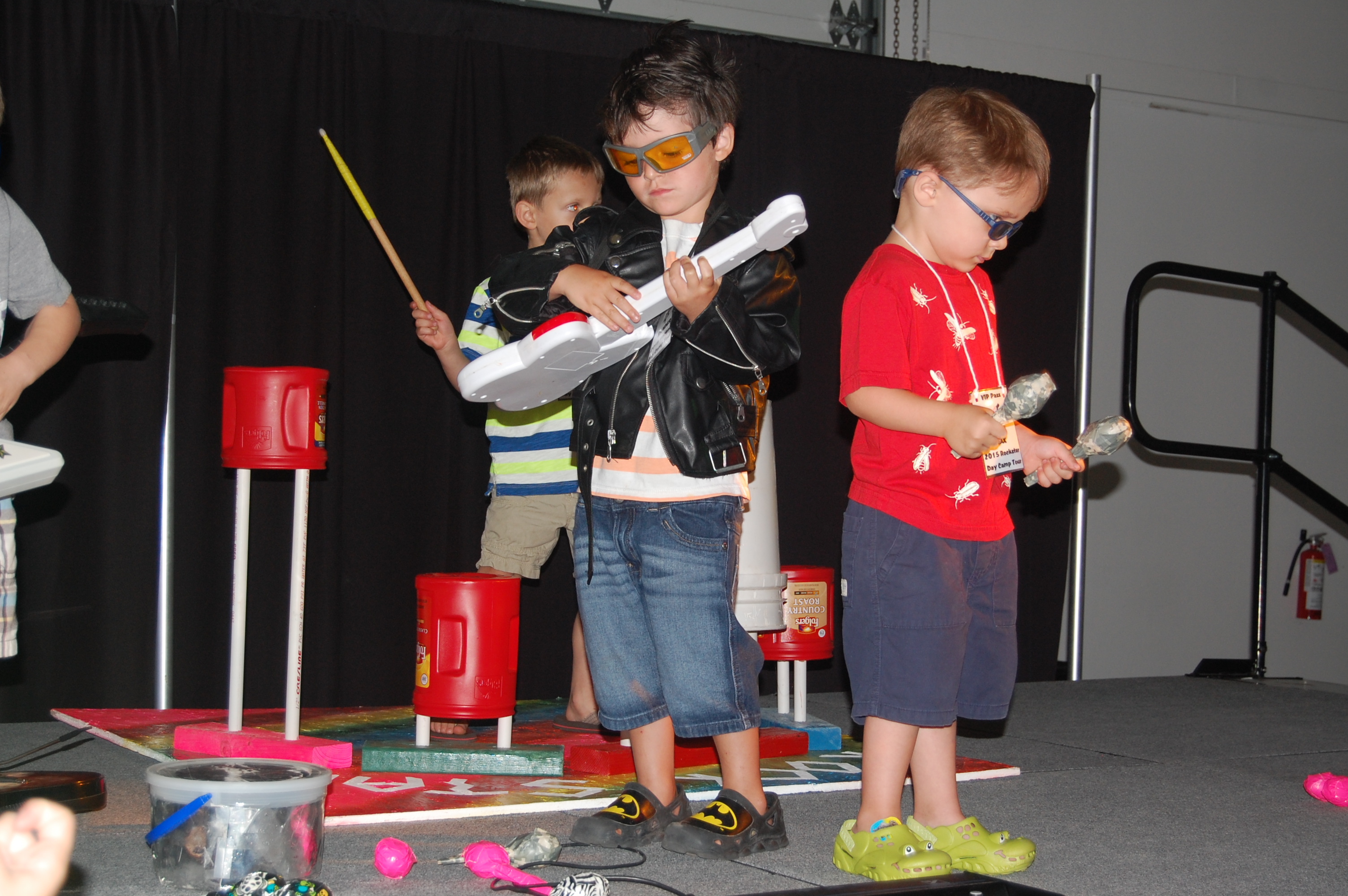 kids playing on stage