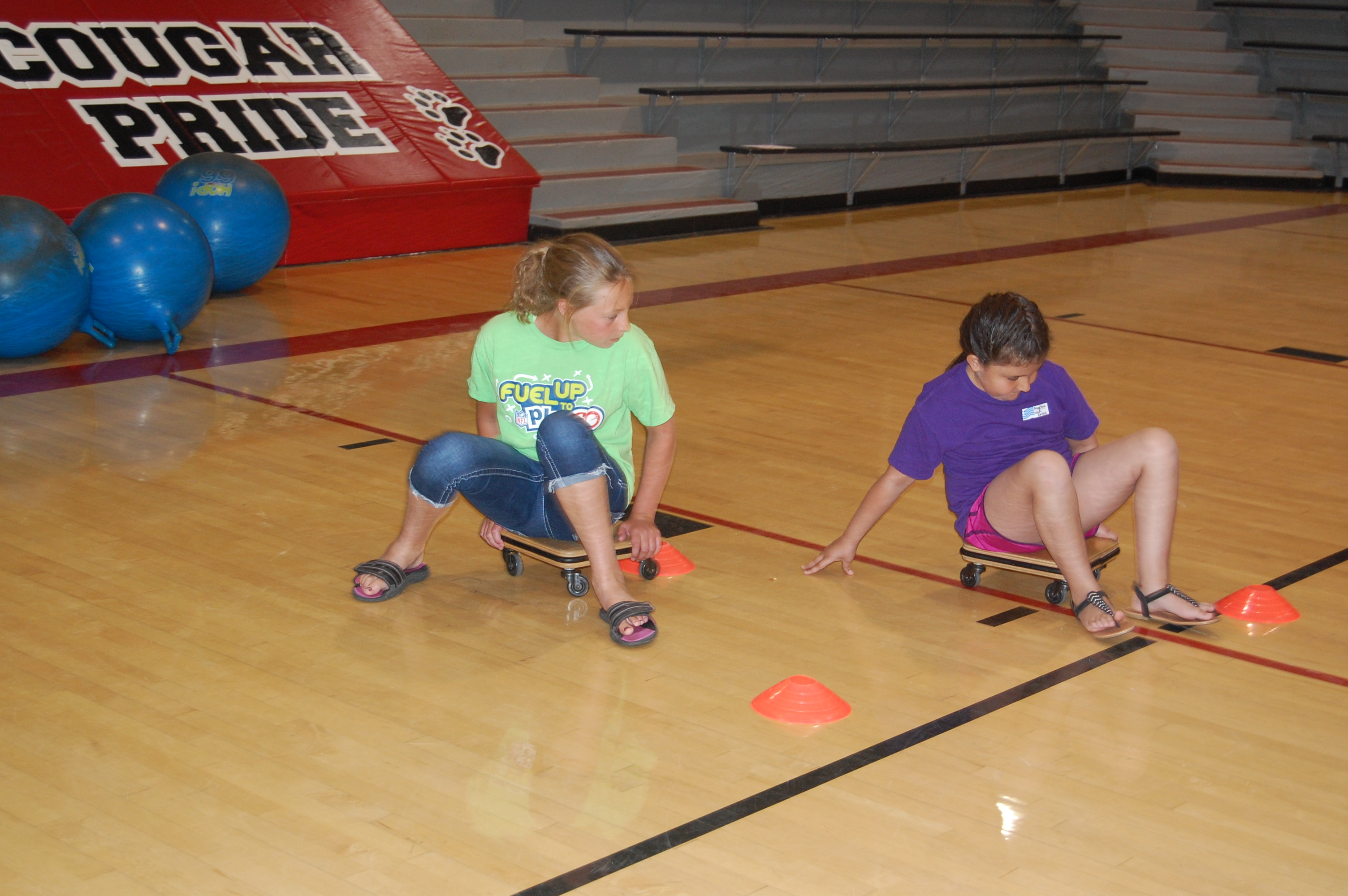 Sidney and Angelina on the scooters