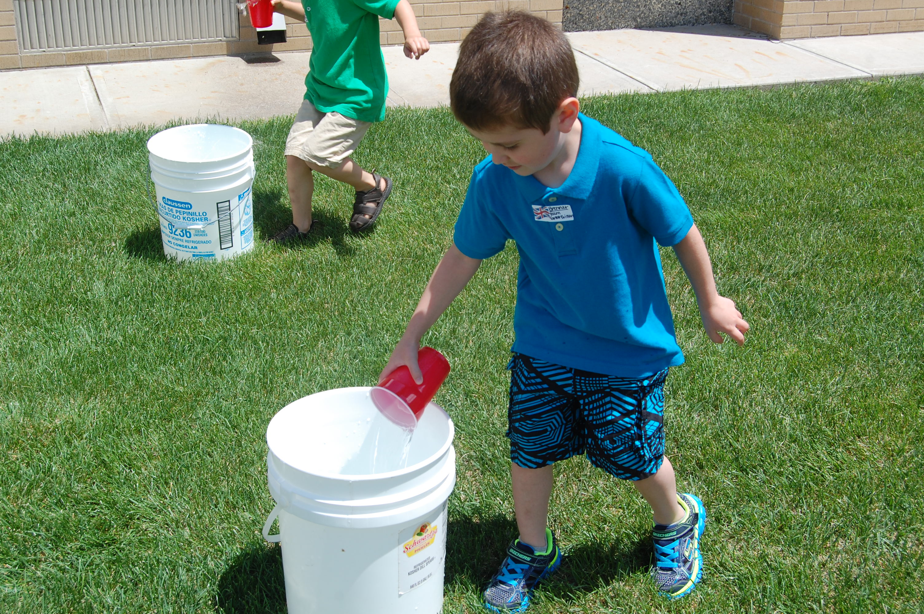 Brenner doing the water relay